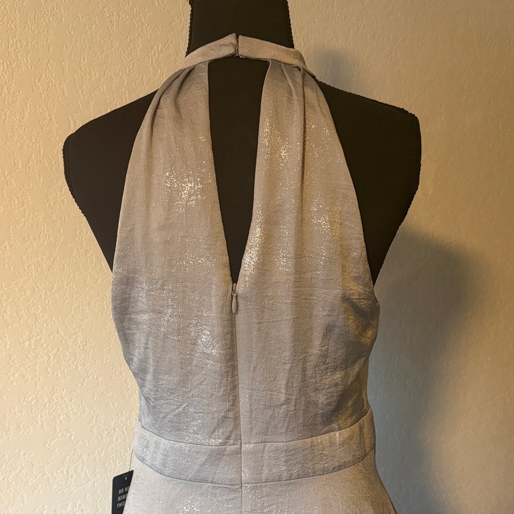 Express Shimmering Silver Mini Dress - Picture 5 of 8